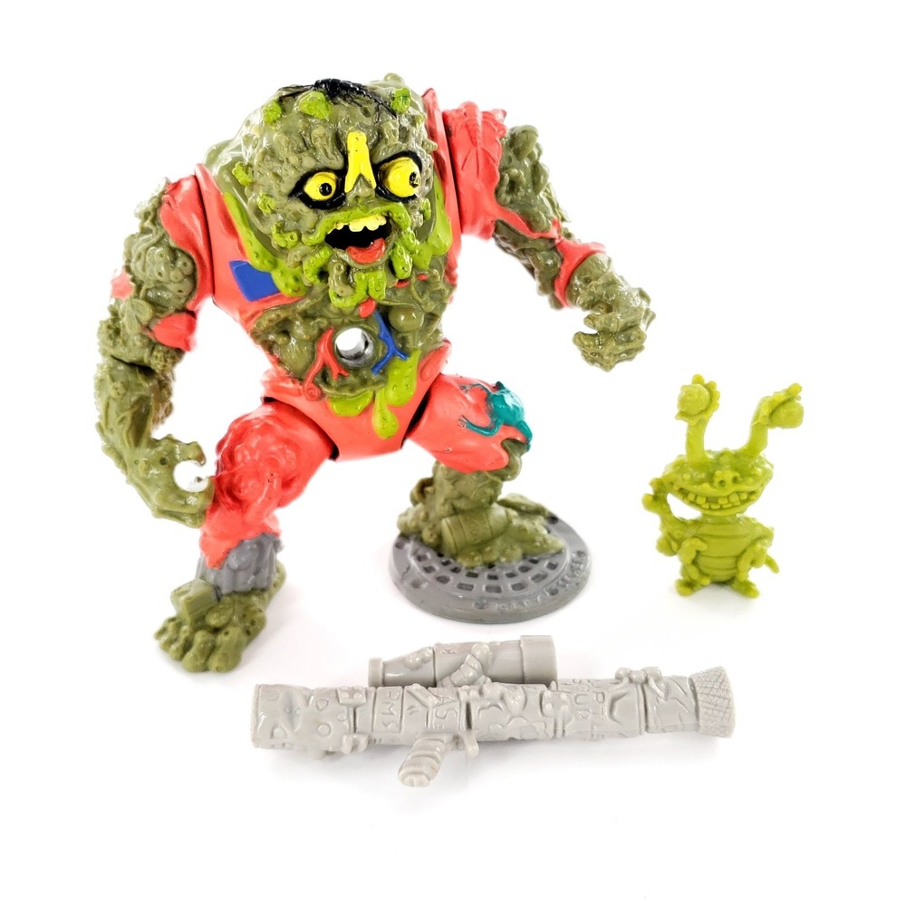 Vtg 1990 Ninja Turtles TMNT Muckman Action Figure w/ Bazooka & Joe Eyeball
